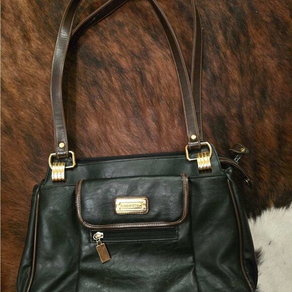 Capezio Handbags - Vintage Capezio Black Purse Tote HandBag Brown Multi Pockets NICE leather